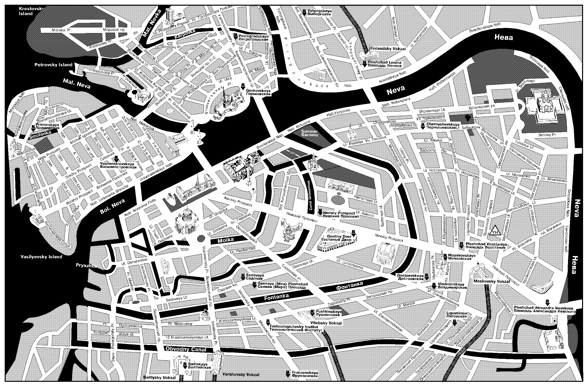 St Petersburg Tourist Map